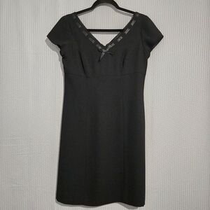 Vintage David Warren Womens Babydoll Black Midi Slip Dress Size 6P Y2K Romantic